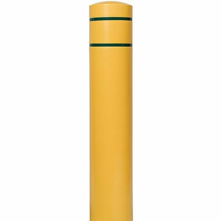 INNOPLAST BollardGard 11 1/8'' x 60'' Yellow Bollard Cover with Green Reflective Stripes BC1160Y-GRN 269BC1160YGRN